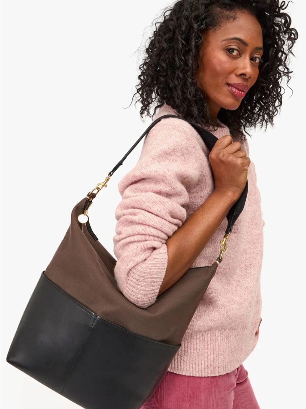 NWT Clare V. Sophie Bag Canvas and Leather Tote